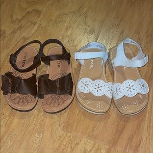 two pairs of girls sandals